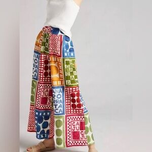 Farm Rio Multicolor Graphic Palazzo Pants Size XS